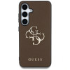 Custodia rigida Guess Grained Big 4G Logo Small Classic Logo per Samsung Galaxy S25+, marrone