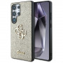 Custodia rigida Guess Fixed Glitter Big 4G Metal Logo per Samsung Galaxy S25 Ultra, oro