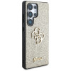Custodia rigida Guess Fixed Glitter Big 4G Metal Logo per Samsung Galaxy S25 Ultra, oro