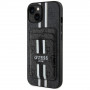 Custodia con portafoglio MagSafe Guess 4G Stripes per Apple iPhone 15, nera