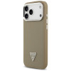 Custodia rigida MagSafe Grained Triangle Logo Guess per Apple iPhone 17 Pro Max, marrone