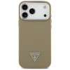Custodia rigida MagSafe Grained Triangle Logo Guess per Apple iPhone 17 Pro Max, marrone