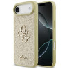 Custodia rigida Guess Fixed Glitter Big 4G per Apple iPhone Air, oro