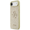Custodia rigida Guess Fixed Glitter Big 4G per Apple iPhone Air, oro