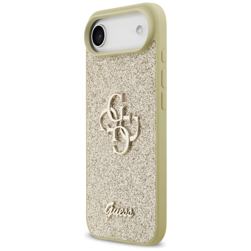 Custodia rigida Guess Fixed Glitter Big 4G per Apple iPhone Air, oro