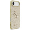 Custodia rigida Guess Fixed Glitter Big 4G per Apple iPhone Air, oro