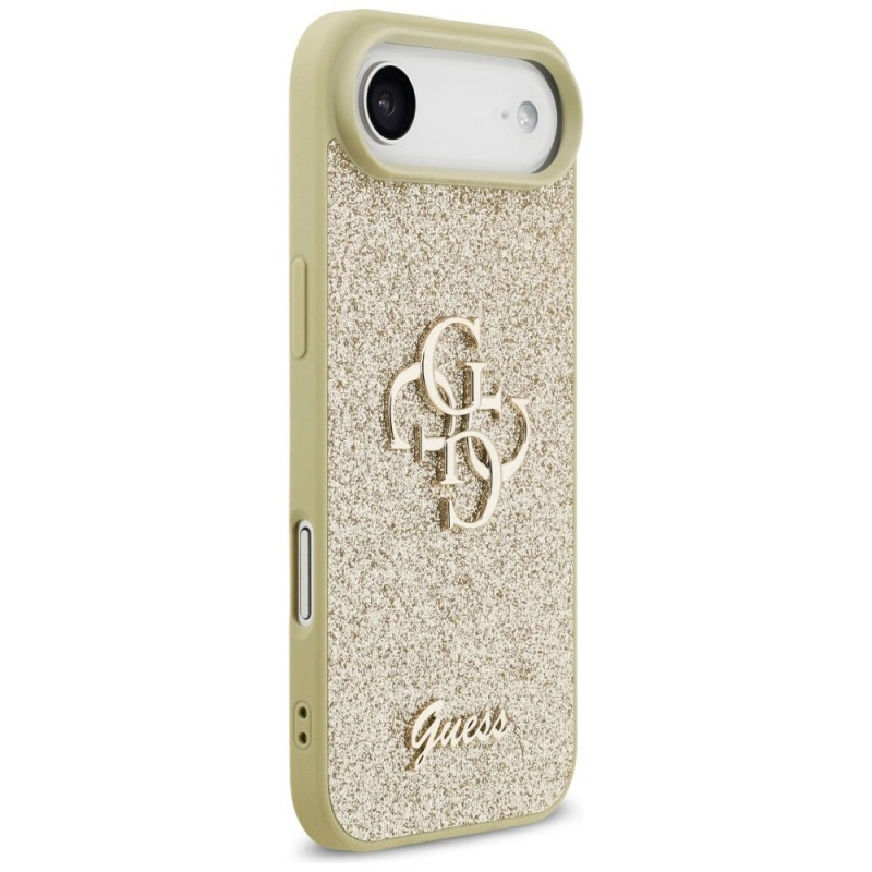 Custodia rigida Guess Fixed Glitter Big 4G per Apple iPhone Air, oro