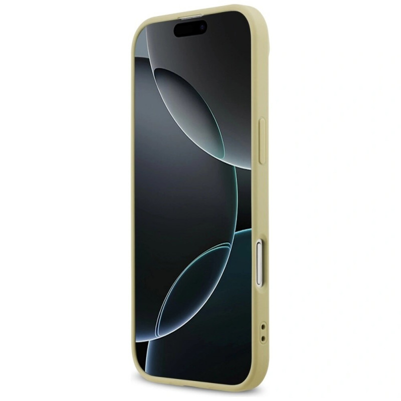 Custodia rigida Guess Fixed Glitter Big 4G per Apple iPhone Air, oro