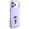 Custodia MagSafe Karl Lagerfeld KLD22568 IML Aquarelle Karl & Choupette & Logo per Apple iPhone 17 Pro Max, viola