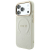 Custodia MagSafe Guess Saffiano Peony & Ring per Apple iPhone 18 Pro / 17 Pro, beige