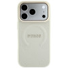 Custodia MagSafe Guess Saffiano Peony & Ring per Apple iPhone 18 Pro / 17 Pro, beige