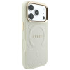 Custodia MagSafe Guess Saffiano Peony & Ring per Apple iPhone 18 Pro / 17 Pro, beige