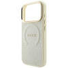 Custodia MagSafe Guess Saffiano Peony & Ring per Apple iPhone 18 Pro / 17 Pro, beige