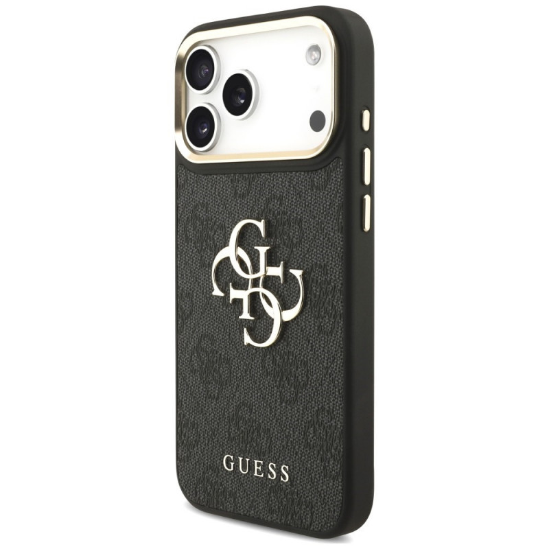 Custodia Guess 4G Big 4G Classic Logo Big Strap Metal Buttons con cinturino per Apple iPhone 18 Pro / 17 Pro, nera