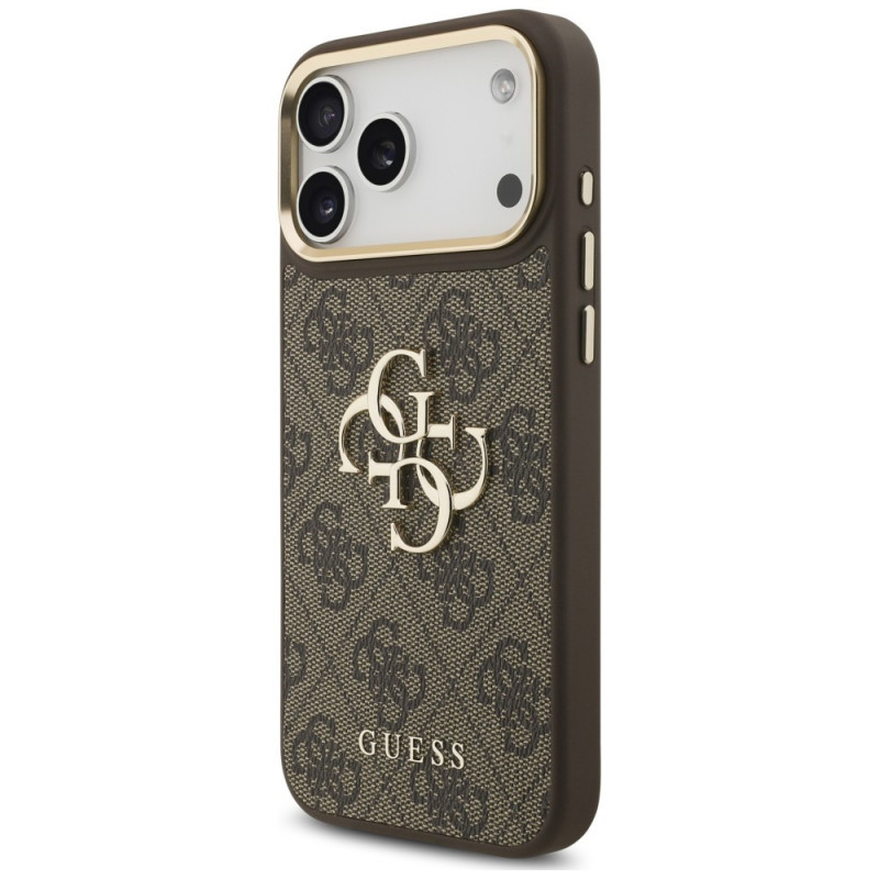 Custodia Guess 4G Big 4G Classic Logo Big Strap Metal Buttons con cinturino per Apple iPhone 18 Pro Max / 17 Pro Max, marrone