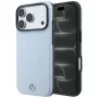 Custodia MagSafe Mercedes Mer008911 in pelle con linee incrociate antracite per Apple iPhone 18 Pro / 17 Pro, blu