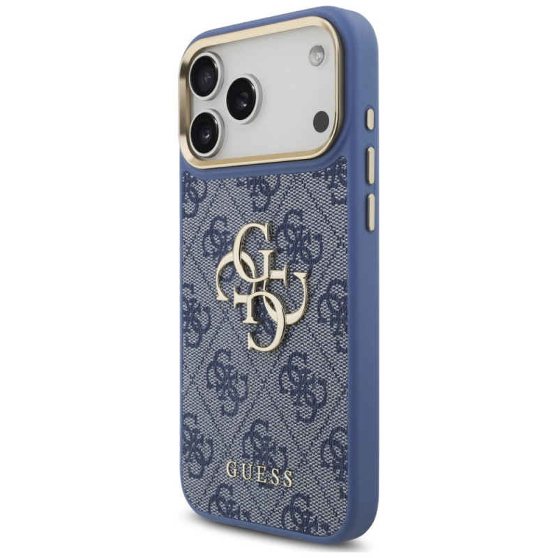 Custodia Guess 4G Big 4G Classic Logo Big Strap Metal Buttons con cinturino per Apple iPhone 18 Pro Max / 17 Pro Max, blu