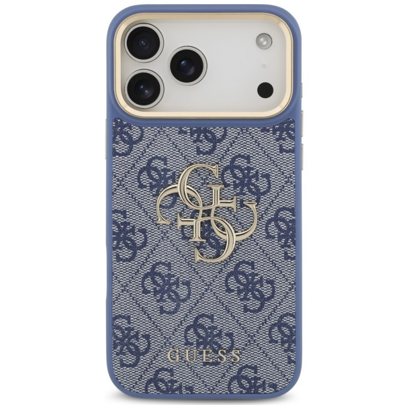 Custodia Guess 4G Big 4G Classic Logo Big Strap Metal Buttons con cinturino per Apple iPhone 18 Pro Max / 17 Pro Max, blu