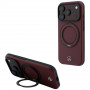 Custodia MagSafe in pelle con anello di supporto Mercedes-Benz per Apple iPhone 18 Pro / 17 Pro, bordeaux