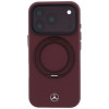 Custodia MagSafe in pelle con anello di supporto Mercedes-Benz per Apple iPhone 18 Pro / 17 Pro, bordeaux