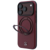 Custodia MagSafe in pelle con anello di supporto Mercedes-Benz per Apple iPhone 18 Pro Max / 17 Pro Max, bordeaux
