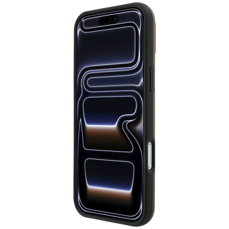 Set custodia MagSafe in pelle con motivo Grill Pattern e portacarte Mercedes-Benz per Apple iPhone 18 Pro Max / 17 Pro Max, cammello