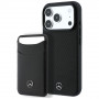 Custodia Mercedes-Benz Grill Pattern e portacarte in pelle MagSafe per Apple iPhone 18 Pro Max / 17 Pro Max, nera