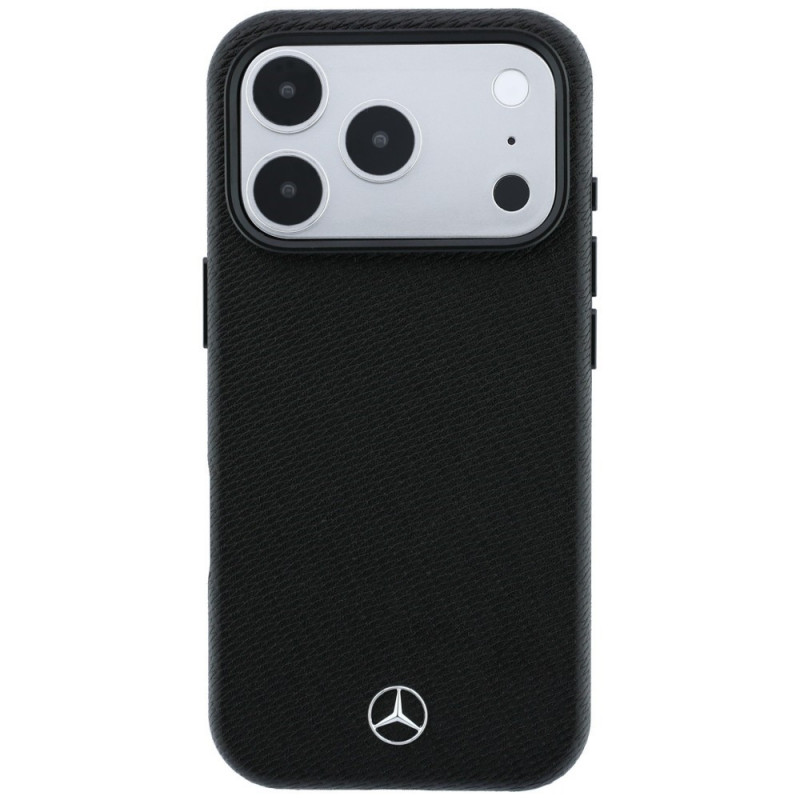 Custodia Mercedes-Benz Grill Pattern e portacarte in pelle MagSafe per Apple iPhone 18 Pro Max / 17 Pro Max, nera
