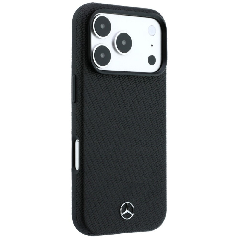 Custodia Mercedes-Benz Grill Pattern e portacarte in pelle MagSafe per Apple iPhone 18 Pro Max / 17 Pro Max, nera