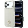 Custodia MagSafe Guess GUE005545 Grained Round Strass Logo per Apple iPhone 18 Pro / 17 Pro, beige