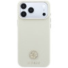 Custodia MagSafe Guess GUE005545 Grained Round Strass Logo per Apple iPhone 18 Pro / 17 Pro, beige