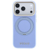 Custodia MagSafe Guess Ring Stand 360 Grained Classic Logo per Apple iPhone 18 Pro / 17 Pro, azzurra