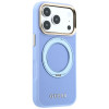 Custodia MagSafe Guess Ring Stand 360 Grained Classic Logo per Apple iPhone 18 Pro / 17 Pro, azzurra