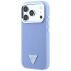 Guess Grained Triangle Logo MagSafe custodia rigida per Apple iPhone 18 Pro / 17 Pro, blu