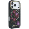 Custodia rigida Guess GUE6042 IML Glitter Blossom Roses MagSafe per Apple iPhone 18 Pro Max / 17 Pro Max, nera