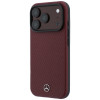 Set custodia MagSafe e portacarte in pelle con motivo Grill Pattern Mercedes-Benz per Apple iPhone 18 Pro / 17 Pro, bordeaux