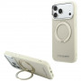 Custodia MagSafe Karl Lagerfeld Ring Stand 360 Saffiano Classic Logo per Apple iPhone 18 Pro / 17 Pro, beige