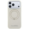 Custodia MagSafe Karl Lagerfeld Ring Stand 360 Saffiano Classic Logo per Apple iPhone 18 Pro / 17 Pro, beige