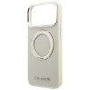 Custodia MagSafe Karl Lagerfeld Ring Stand 360 Saffiano Classic Logo per Apple iPhone 18 Pro / 17 Pro, beige