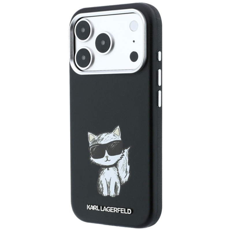 Custodia MagSafe Karl Lagerfeld Smooth Choupette Sketch per Apple iPhone 18 Pro Max / 17 Pro Max, nera