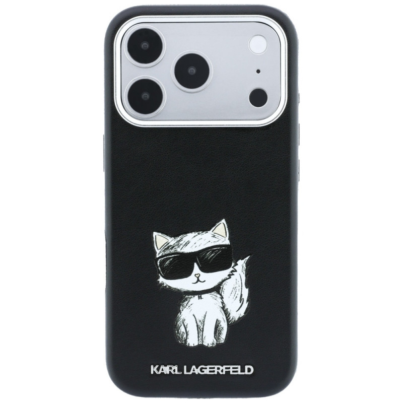 Custodia MagSafe Karl Lagerfeld Smooth Choupette Sketch per Apple iPhone 18 Pro Max / 17 Pro Max, nera