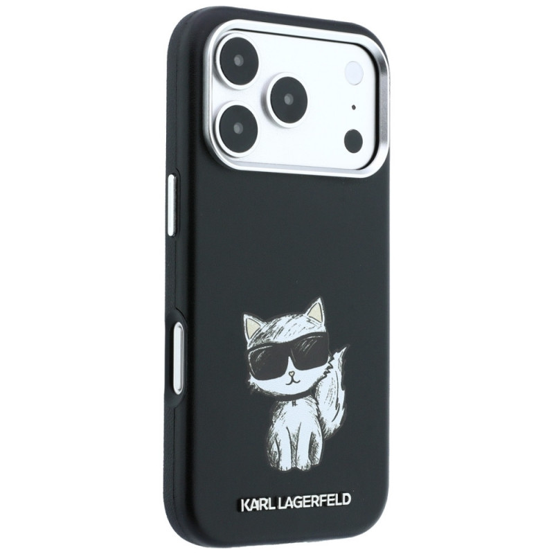 Custodia MagSafe Karl Lagerfeld Smooth Choupette Sketch per Apple iPhone 18 Pro Max / 17 Pro Max, nera