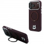 Custodia MagSafe Karl Lagerfeld with Ring Stand 360 Choupette Head Pin per Apple iPhone 18 Pro / 17 Pro, bordeaux (KLD22763)