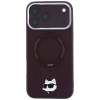 Custodia MagSafe Karl Lagerfeld with Ring Stand 360 Choupette Head Pin per Apple iPhone 18 Pro / 17 Pro, bordeaux (KLD22763)