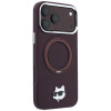 Custodia MagSafe Karl Lagerfeld with Ring Stand 360 Choupette Head Pin per Apple iPhone 18 Pro / 17 Pro, bordeaux (KLD22763)