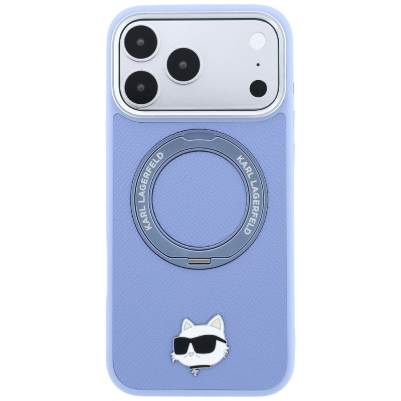 Custodia MagSafe Karl Lagerfeld with Ring Stand 360 Choupette Head Pin per Apple iPhone 18 Pro Max / 17 Pro Max, azzurra (KF003220)