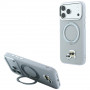 Custodia MagSafe Karl Lagerfeld with Ring Stand 360 Karl & Choupette Heads Pin per Apple iPhone 18 Pro Max / 17 Pro Max, grigia