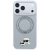 Custodia MagSafe Karl Lagerfeld with Ring Stand 360 Karl & Choupette Heads Pin per Apple iPhone 18 Pro Max / 17 Pro Max, grigia