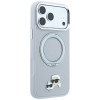 Custodia MagSafe Karl Lagerfeld with Ring Stand 360 Karl & Choupette Heads Pin per Apple iPhone 18 Pro Max / 17 Pro Max, grigia