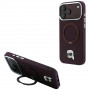 Custodia MagSafe Karl Lagerfeld with Ring Stand 360 Karl Head Pin per Apple iPhone 18 Pro Max / 17 Pro Max, bordeaux